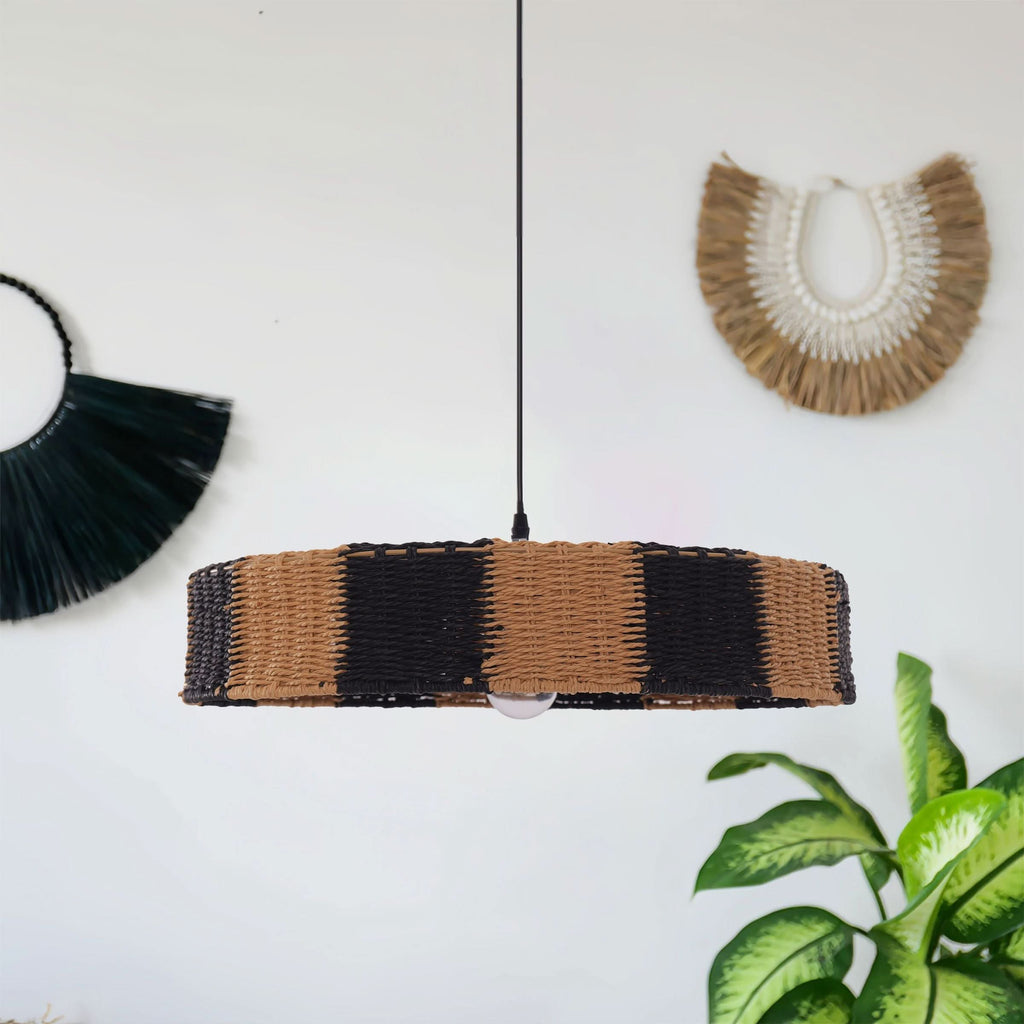 Lightsin Handwoven Paper Rope Pendant Light for a Warm Modern Glow
