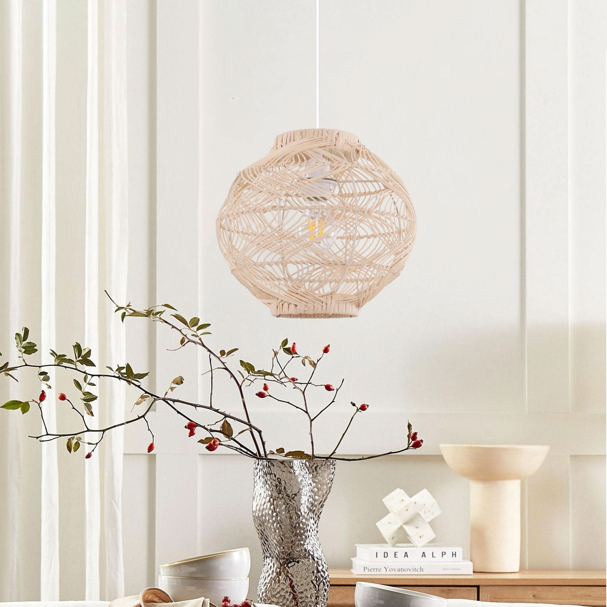 Lightsin Artisanal Rattan Pendant Light for Warm Interiors