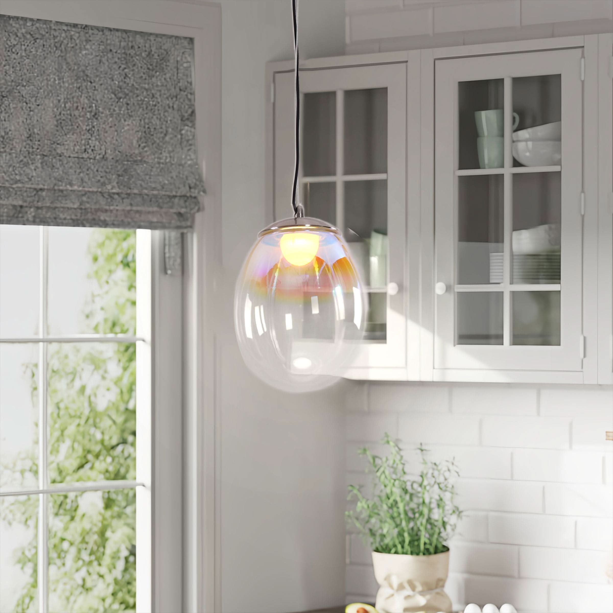 Lightsin Pendant Ceiling Light with Elegant Nebula Coloured Glass