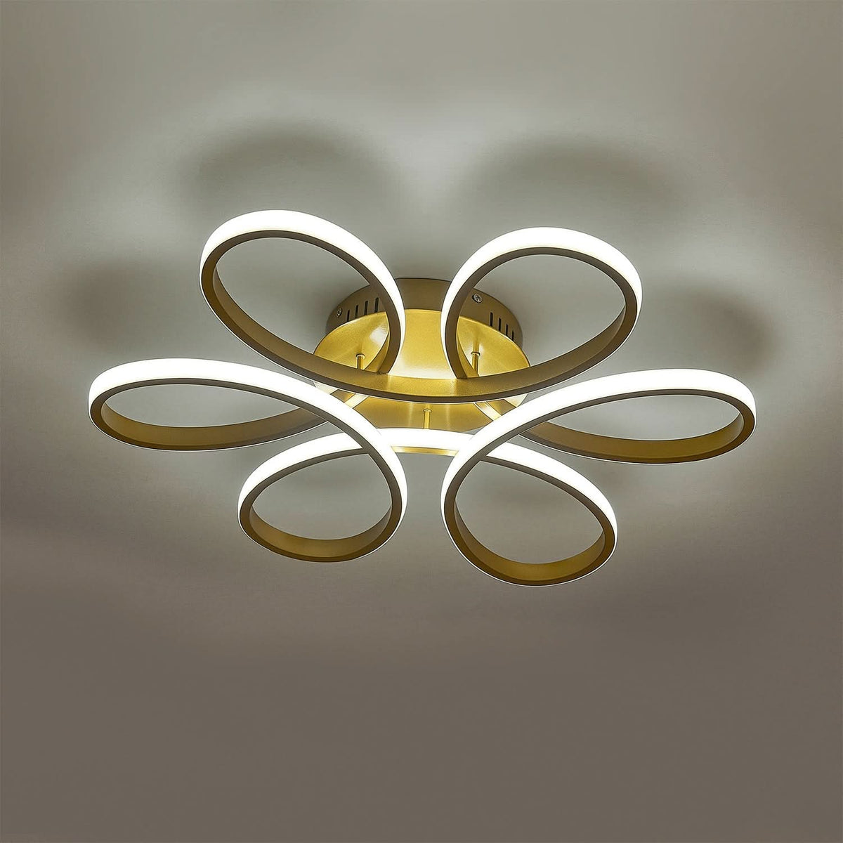 Golden Frame Modern Cool White LED Chandelier Ceiling Light