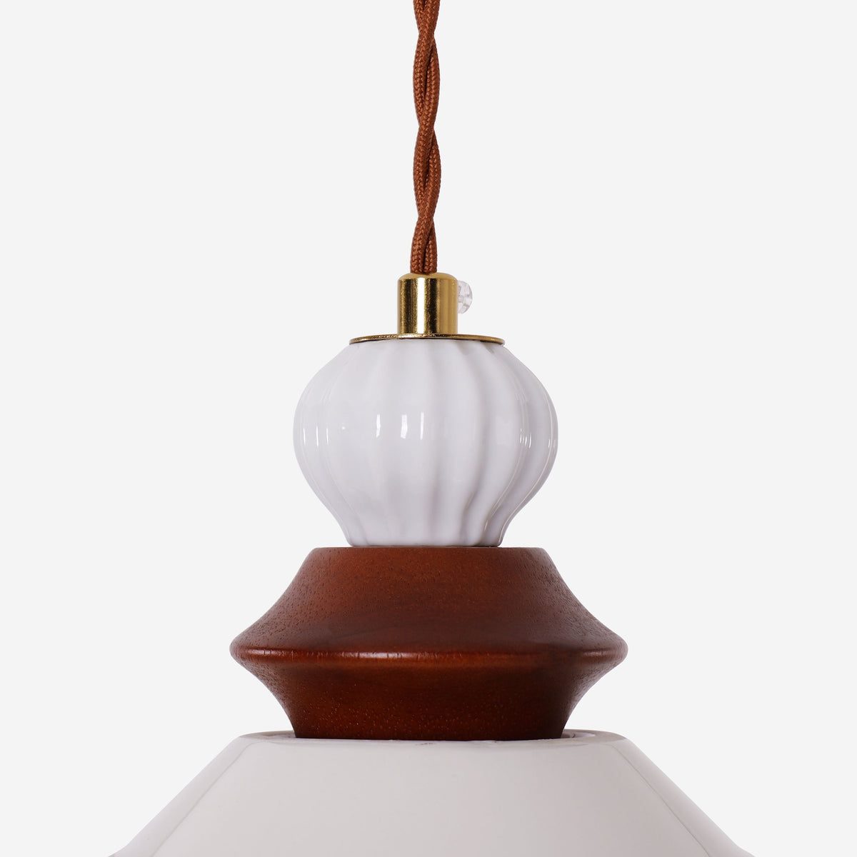 Brown Ceramic Lace Pendant Light | E27 Decorative Ceiling Lamp