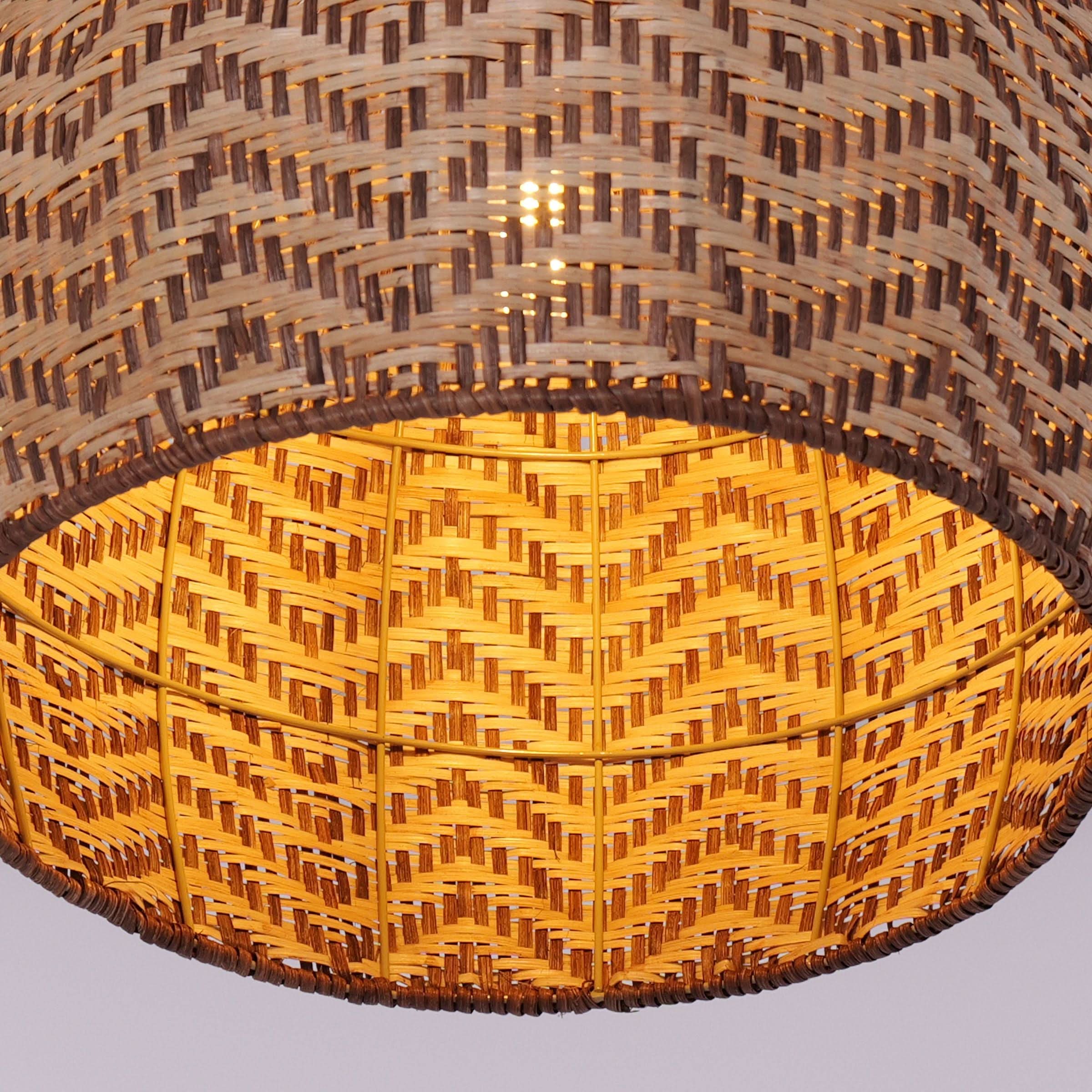 Lightsin Woven Rattan Ceiling Light with Wave Details for Modern Ceiling Lights