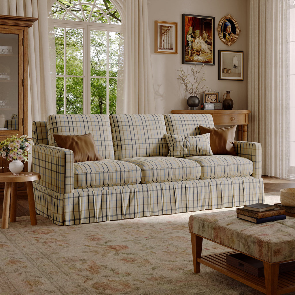 Cottonfy Minimalist Stylish Detachable Striped and Checkered Pattern Sofa