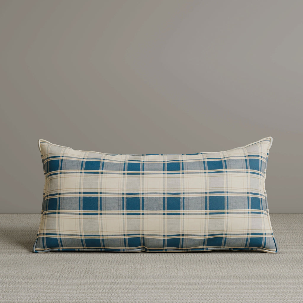 ‍Exclusive Waist Cushion in Dark Blue Checkered Cotton Linen, 56*27*12 CM (100% off)