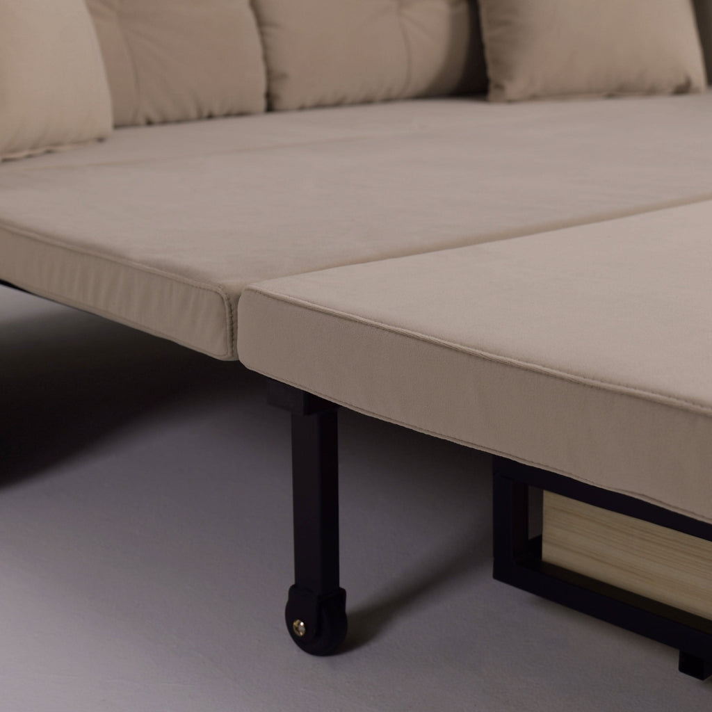Cottonfy Multifunctional Sleeper 3 Seater Sofa Bed with Storage Space