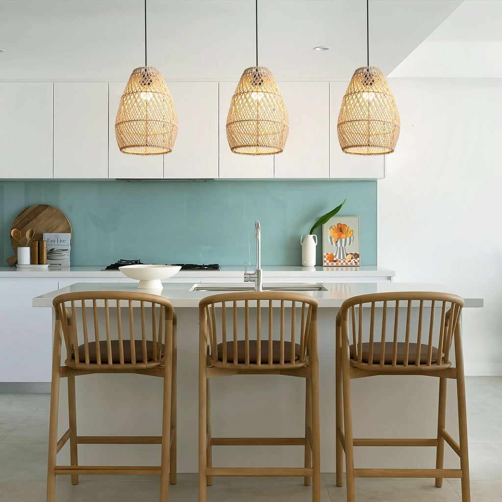 Lightsin Eco-Friendly Rustic Rattan Pendant Light For Home Decor