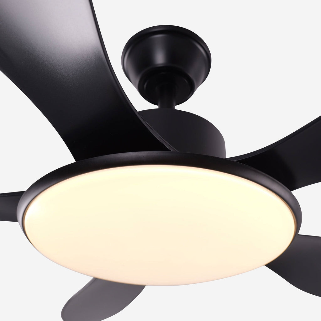 Lightsin 53-inch Modern Ceiling Fan with Light, Silent 5-Blade LED Fan with Remote