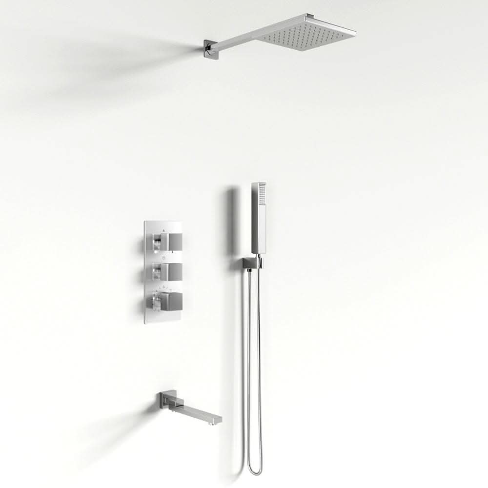 Metal Thermostatic Handshower and Showerhead Mixer Set
