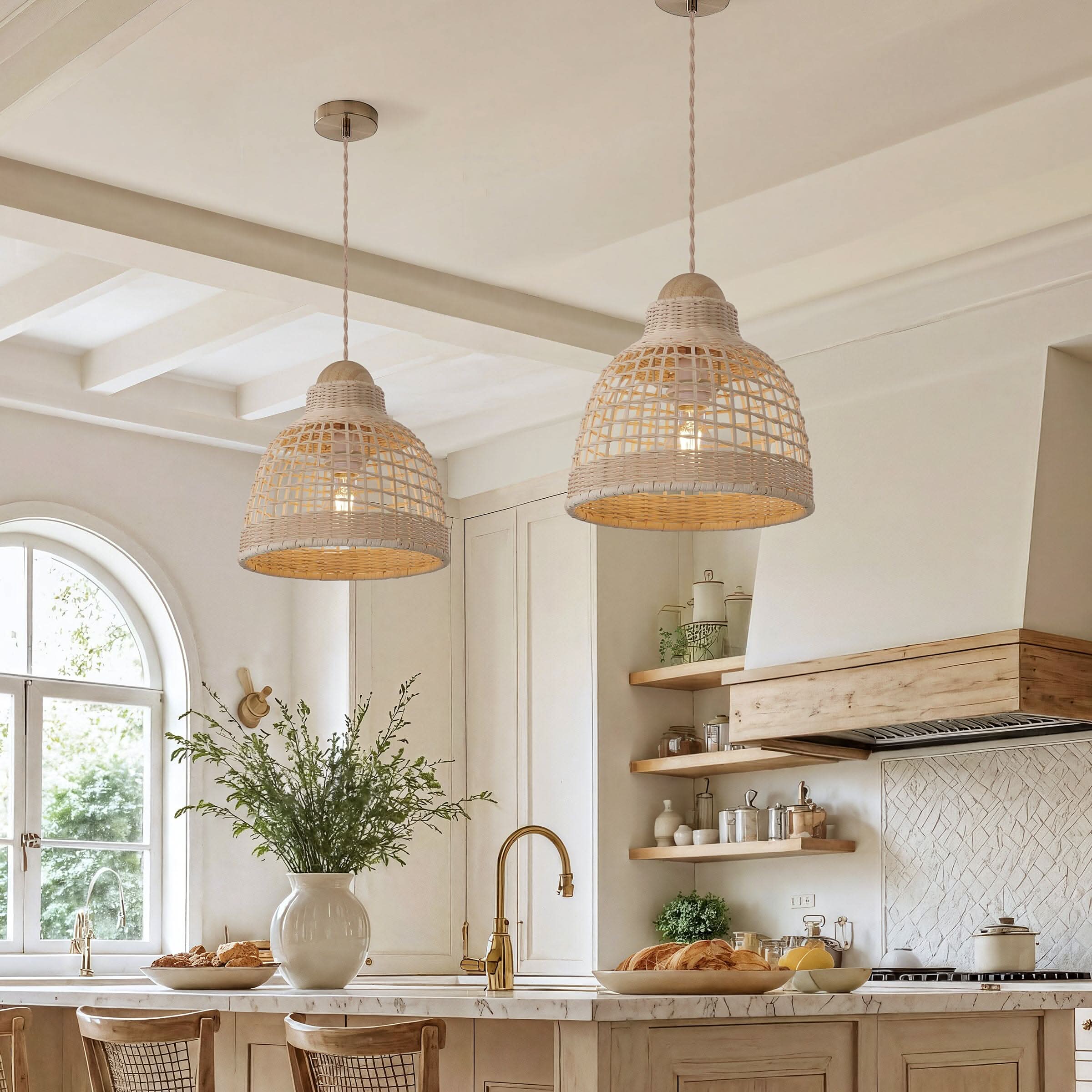 Lightsin Cella-Elegant Vintage Woven Rattan Minimalist Pendant Light