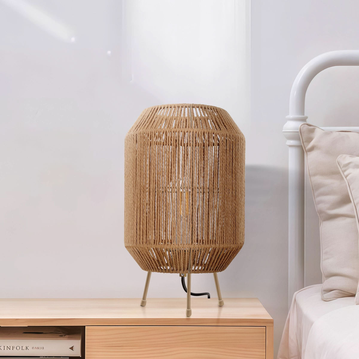 Lightsin Handcrafted Paper Rope Table Lamp Perfect for Living Rooms