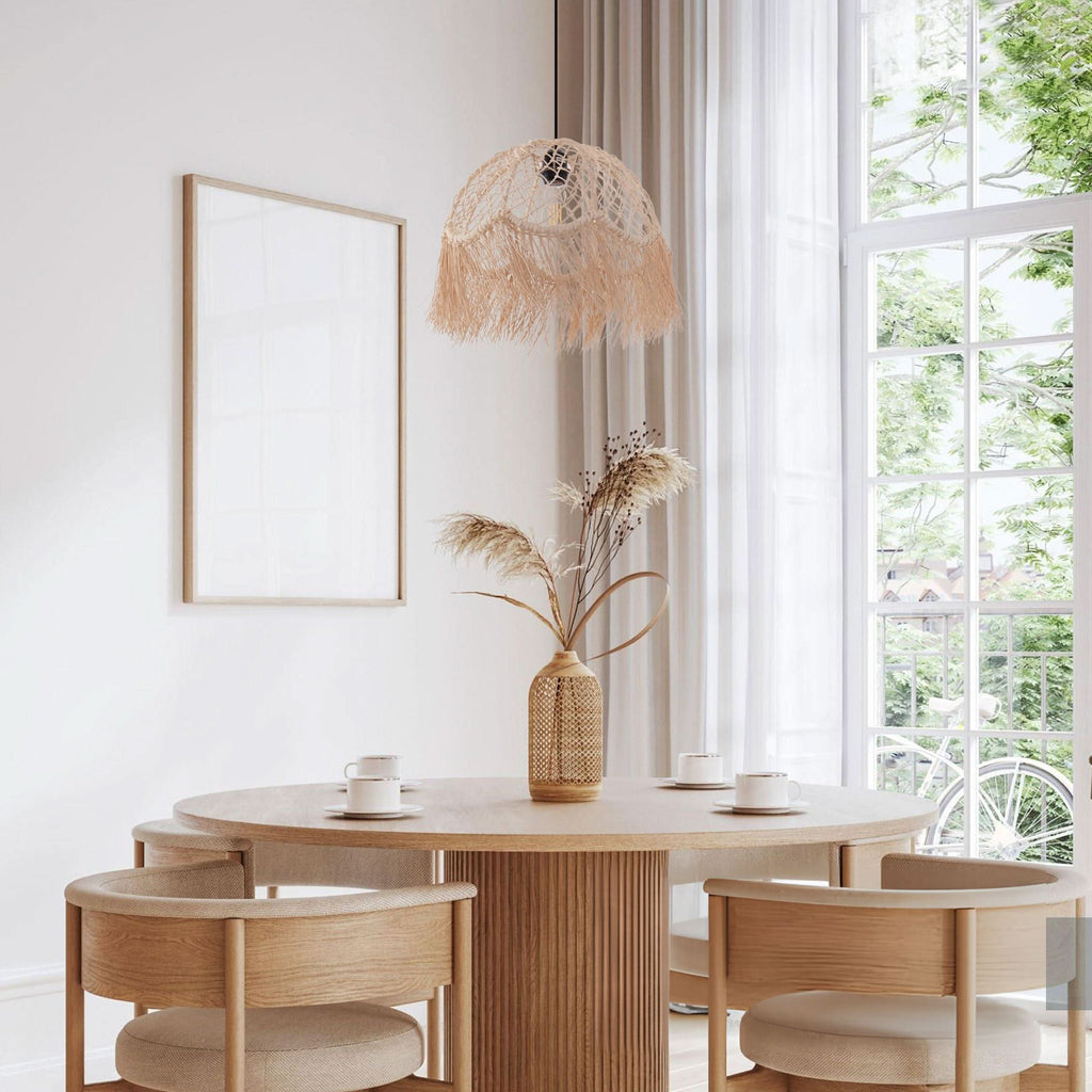 Lightsin Bohemian Woven Rattan Dome Pendant Light for Cozy Interiors