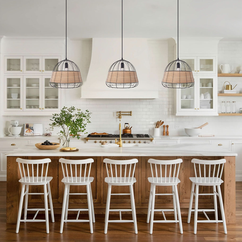 Glyph-Lightsin Handcrafted Rattan Pendant Light with Iron Frame for Home Decor