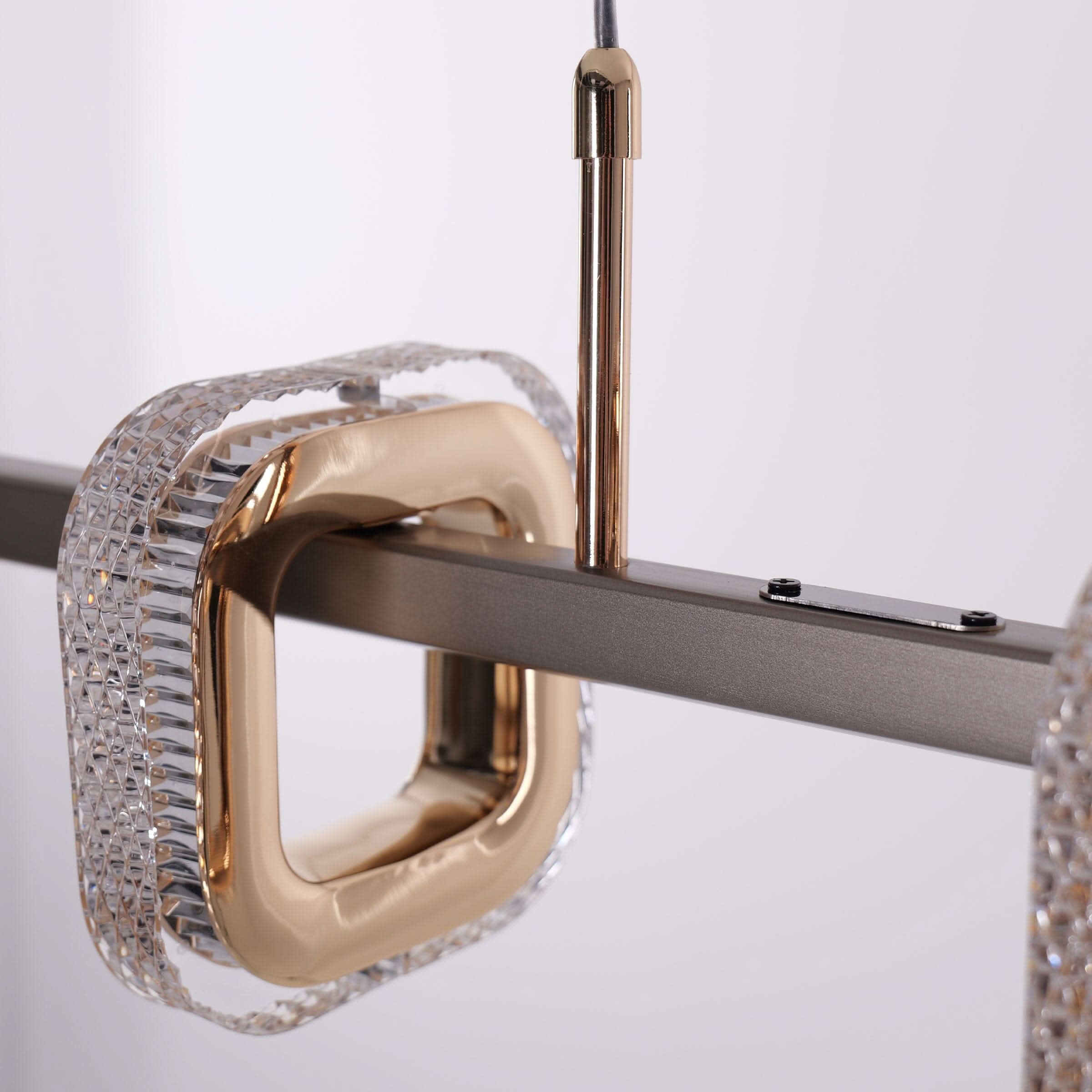 Lightsin Gold Linear LED Pendant Light with Acrylic Shades Metal Ceiling Lighting
