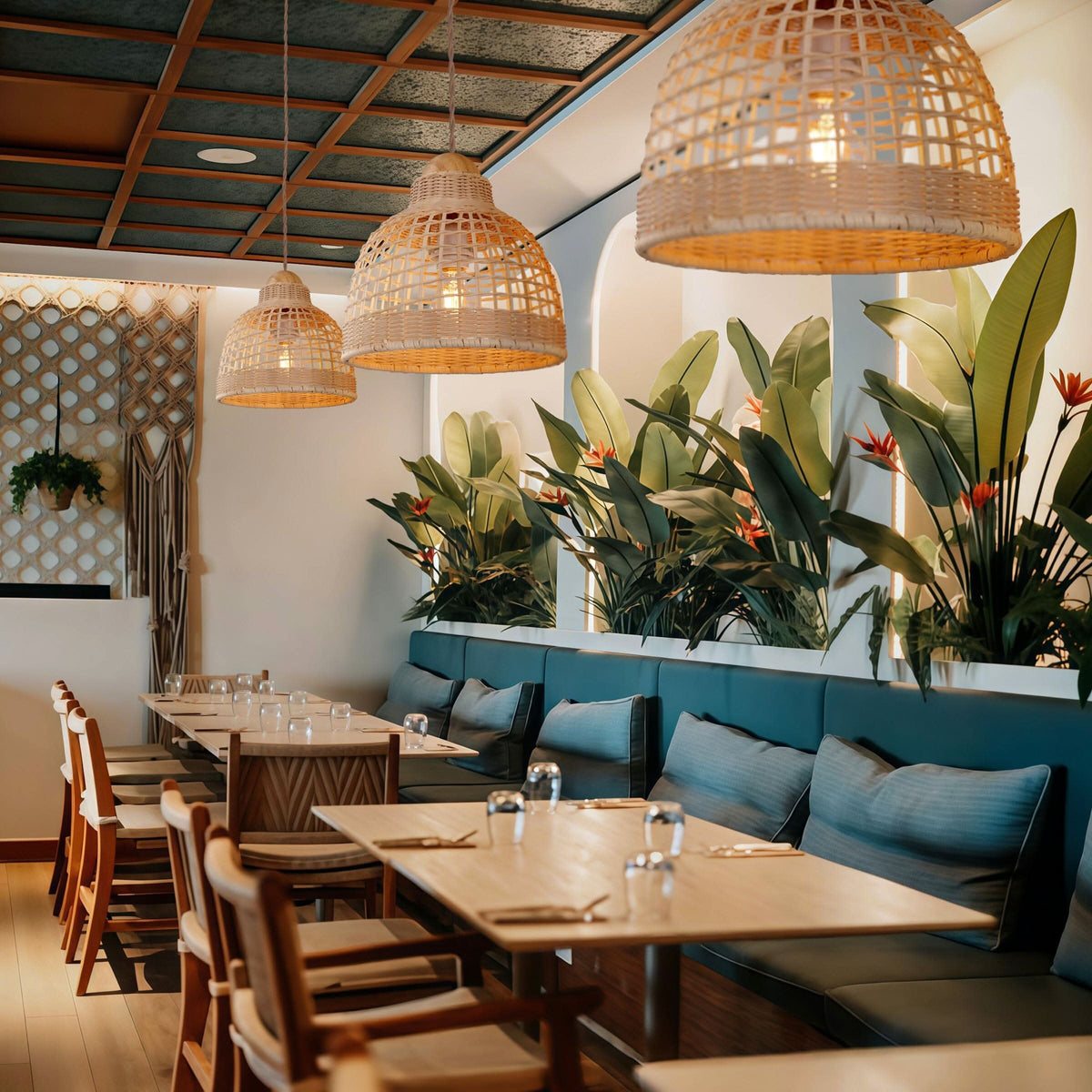 Lightsin Cella-Elegant Vintage Woven Rattan Minimalist Pendant Light