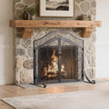 Smallbee Iron Fireplace Screen Black Powder-Coated – 90x32x78.8cm