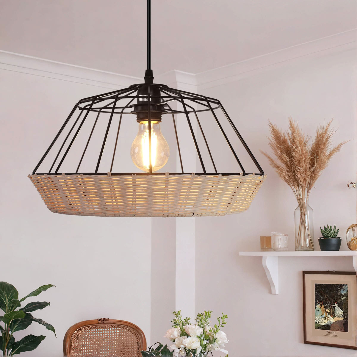 Glyph-Lightsin Geometric Bamboo Pendant Light for a Touch of Natural Modernity