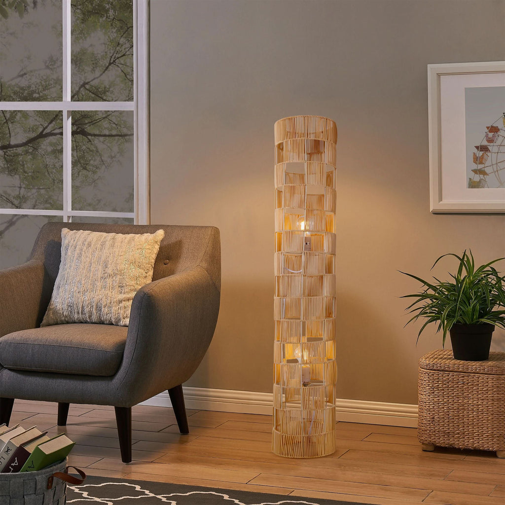 Lightsin Minimalist Square Hollow Rattan Floor Lamp