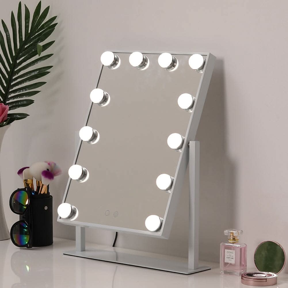 Adjustable Large Rectangular Lighted Makeup Mirror