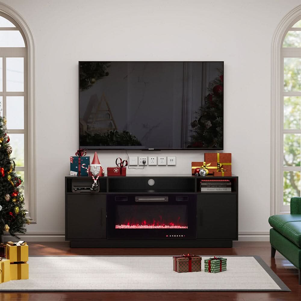 30Inch Electric Fireplace TV Stand | Large Media Cabinet with 24 Colour Options