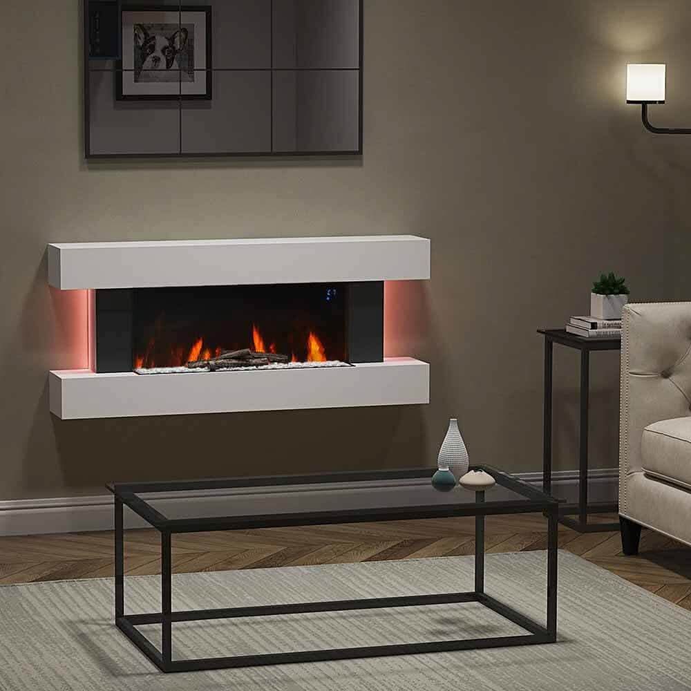 52 Inch Contemporary Wall Mounted/Freestanding Fireplace Mantel for Living Room