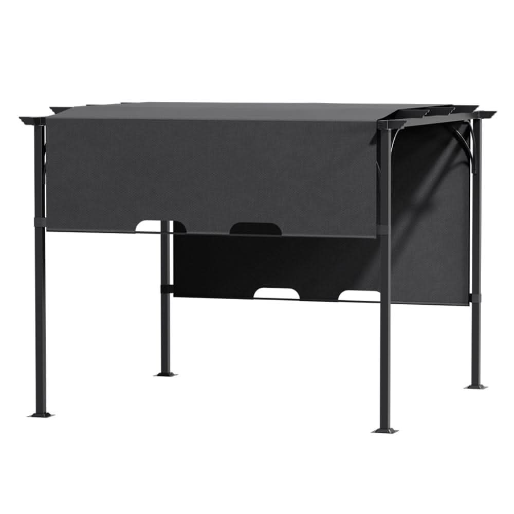3x3x2.3m/3x4x2.3m Dark Grey Pergola Style Shade Canopy with Adjustable Roof