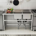 4ft Stainless Steel Kitchen Commercial 3-compartment Sink with Drainboard