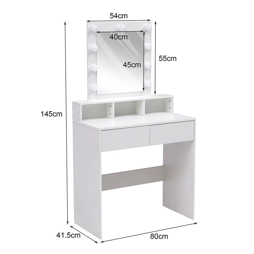 145cm H Makeup Dressing Table with Lighted Mirror