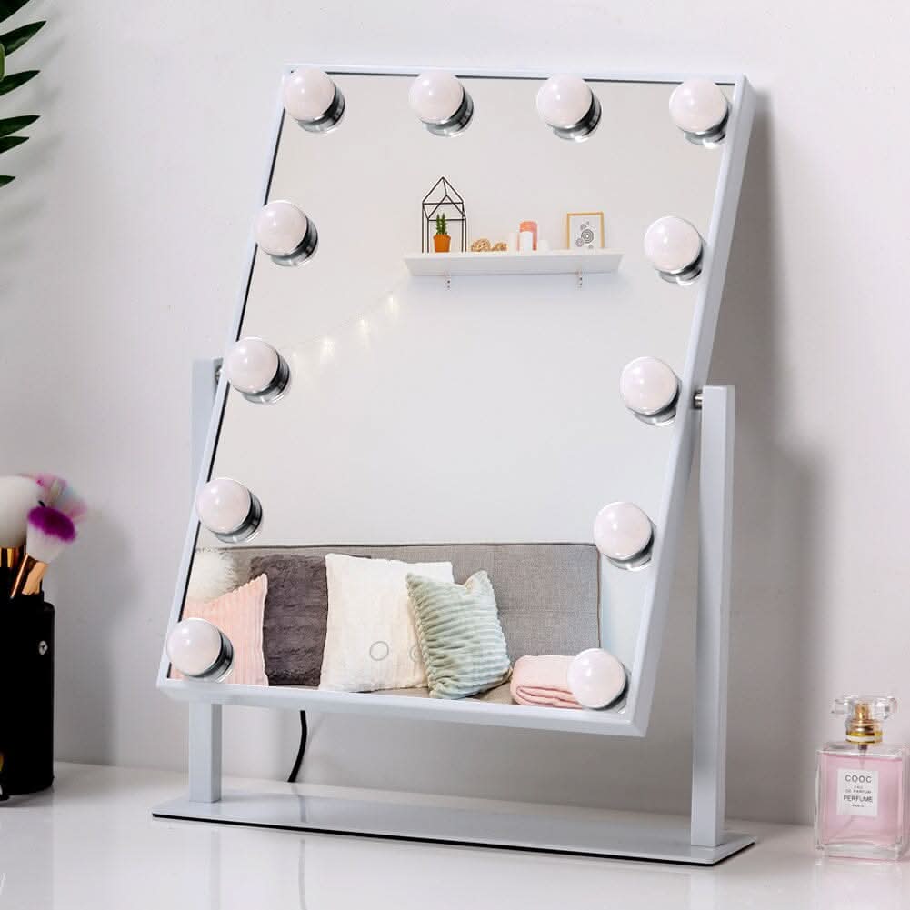 Adjustable Large Rectangular Lighted Makeup Mirror