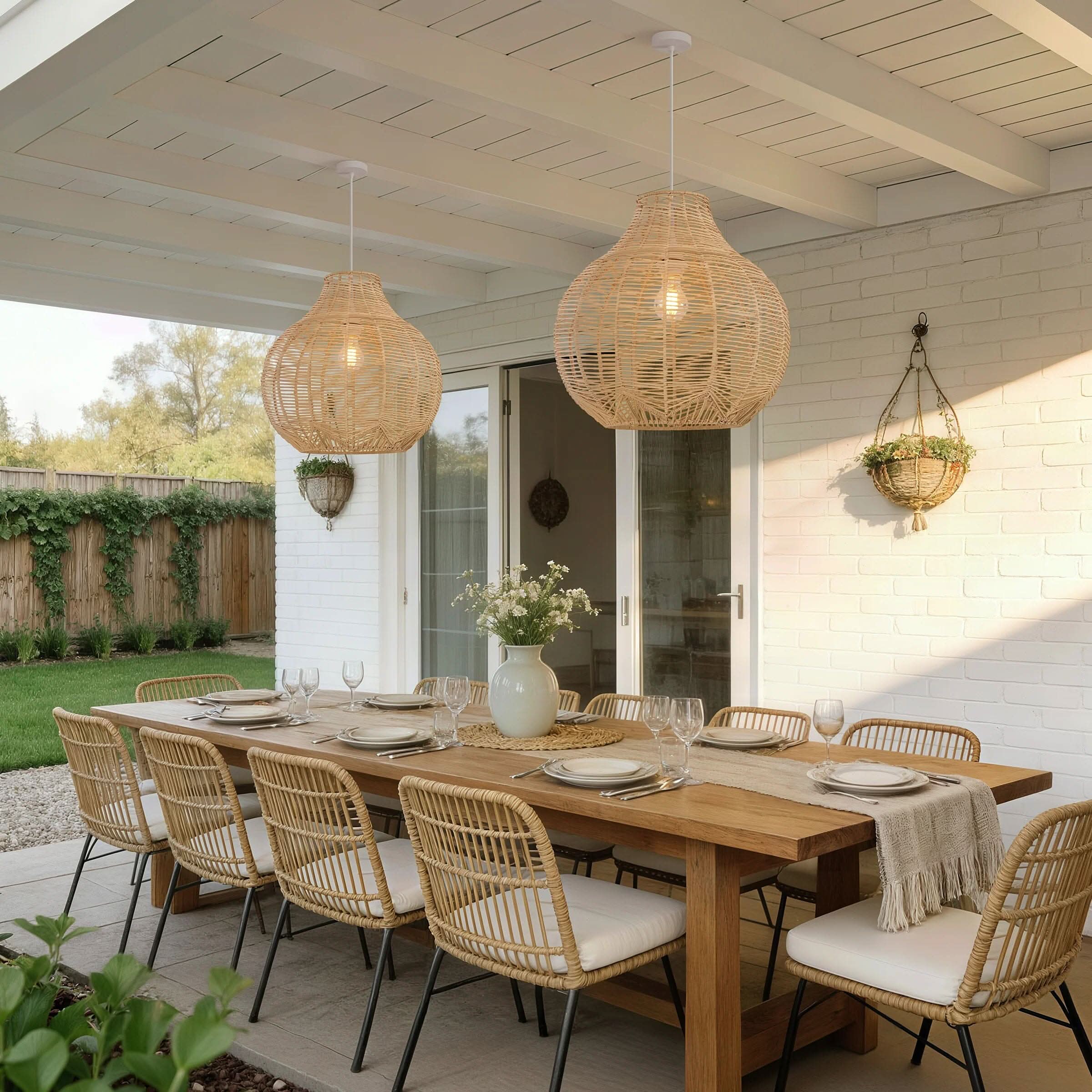 Lightsin Cella-Open-Gourd Japanese Rattan Pendant Light