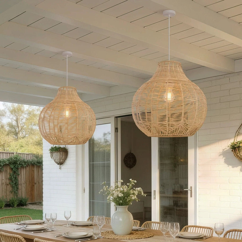 Lightsin Cella-Open-Gourd Japanese Rattan Pendant Light