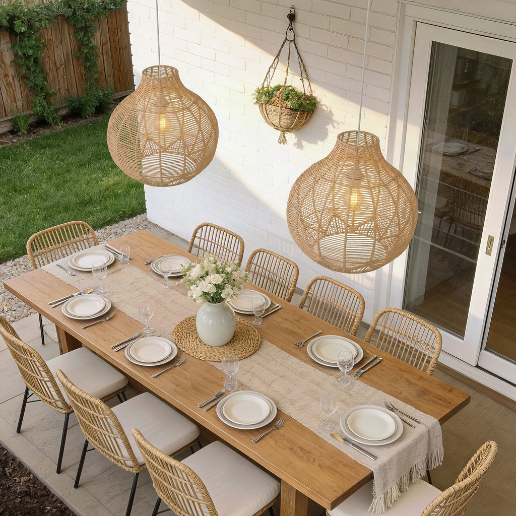 Lightsin Cella-Open-Gourd Japanese Rattan Pendant Light
