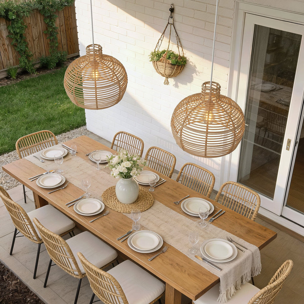 Lightsin Cella-Lightweight Open Weave Rattan Ceiling Light