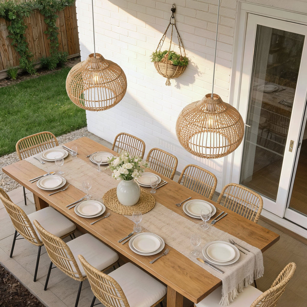 Lightsin Cella-Natural Bamboo Basket Shape Pendant Light