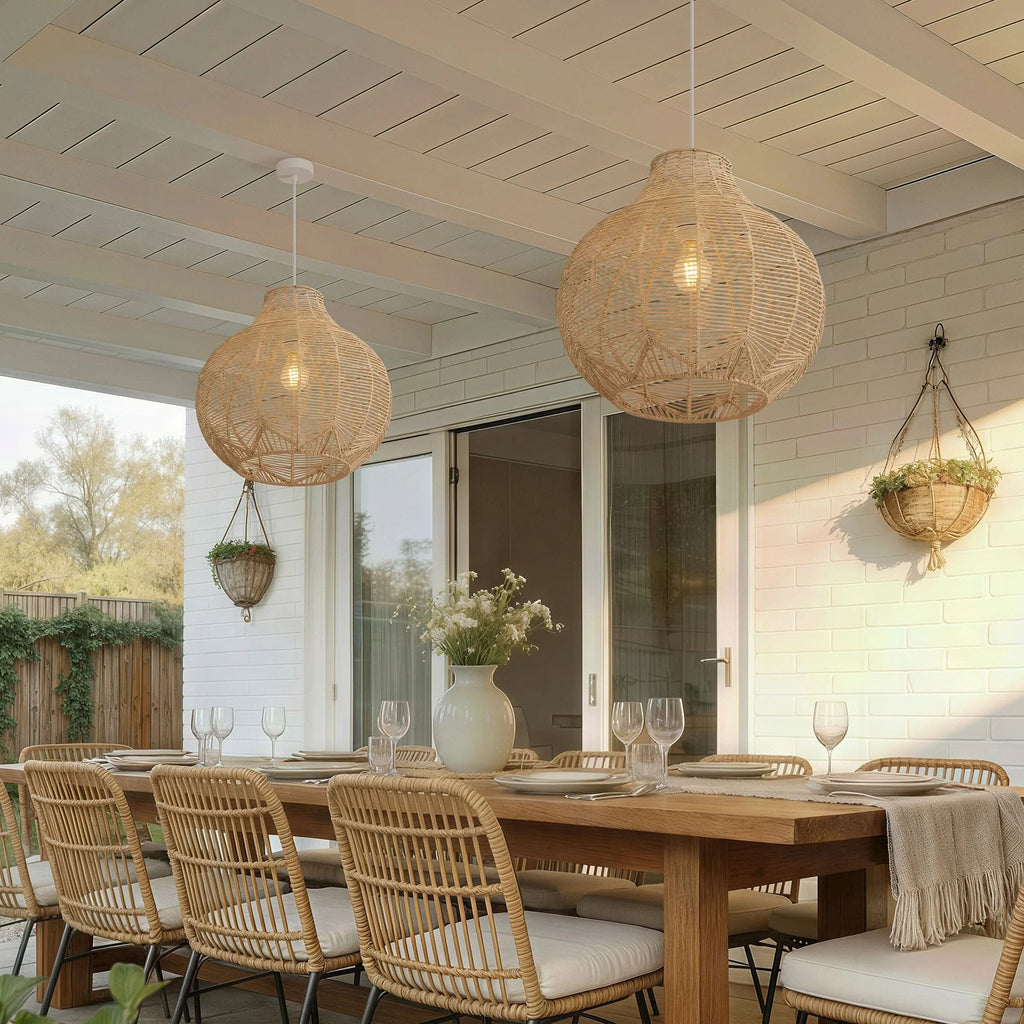 Lightsin Cella-Open-Gourd Japanese Rattan Pendant Light