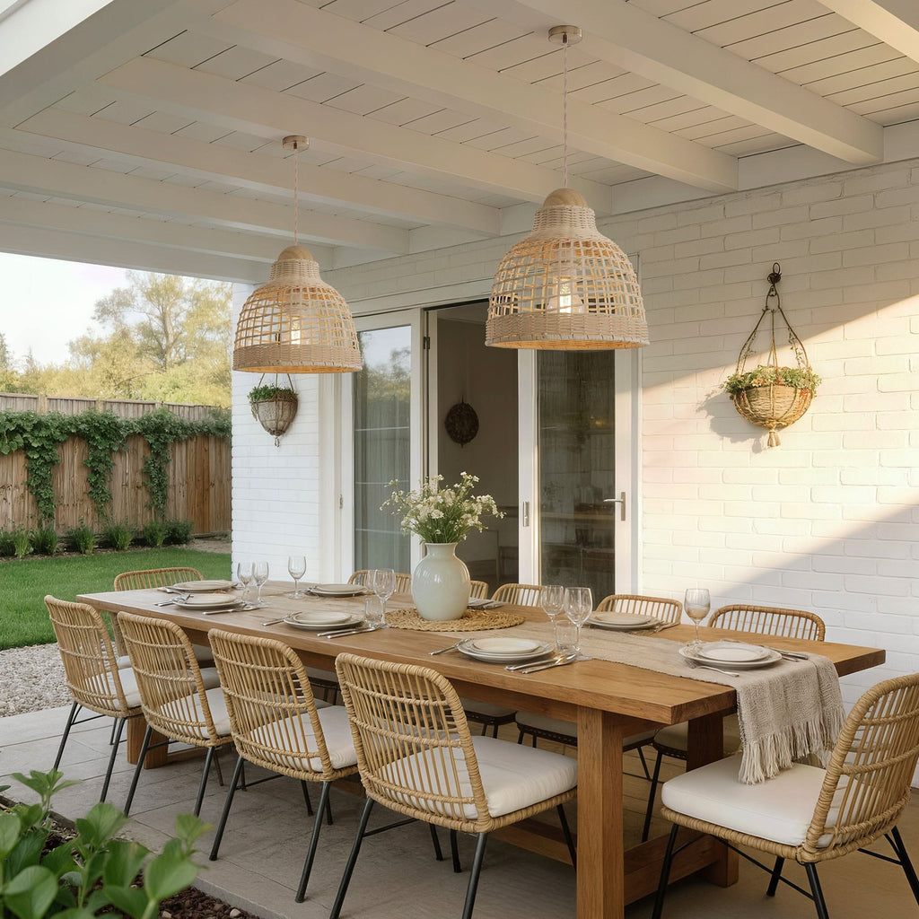 Lightsin Cella-Elegant Vintage Woven Rattan Minimalist Pendant Light