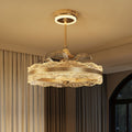 Lightsin Luxury Gold Frame LED Ceiling Fan Light with Retractable Blades