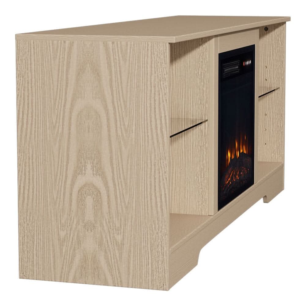 Wood Grain Fireplace Cabinet with 18inch Electric Fire | Touchscreen-enabled & remote-controlled