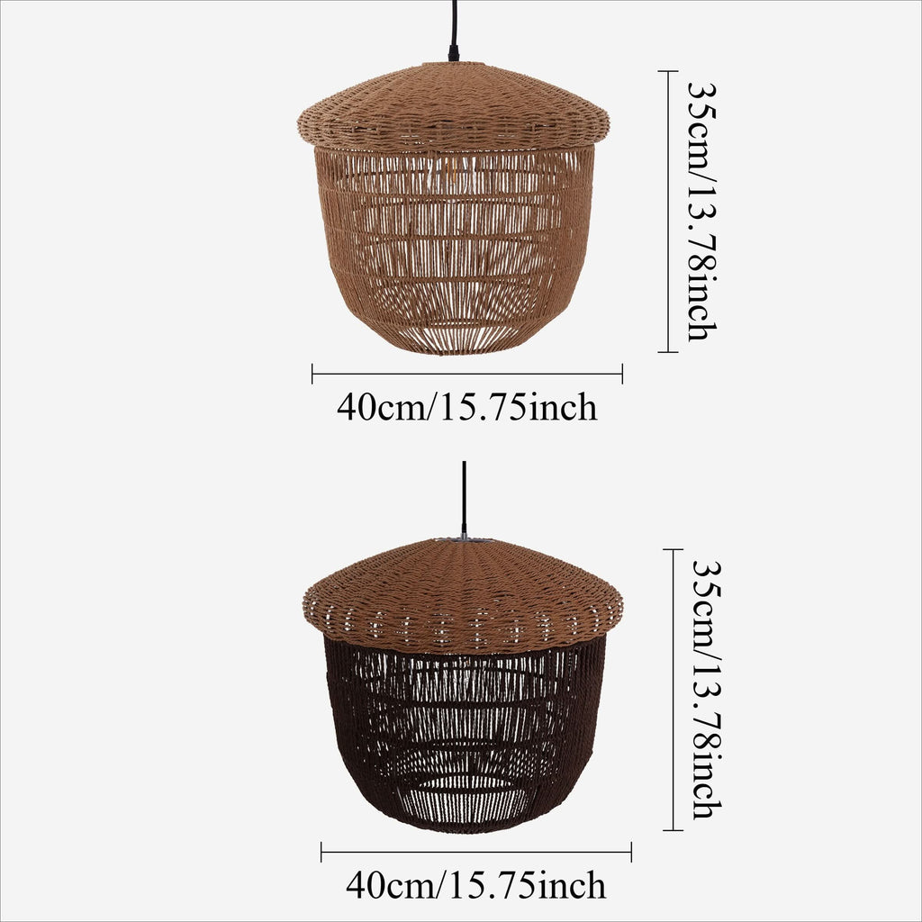 Lightsin Rustic Paper Rope Pendant Ceiling Light – Handwoven Eco-Friendly Light Fixture for Living Room, Dining, and Bedroom Ambiance