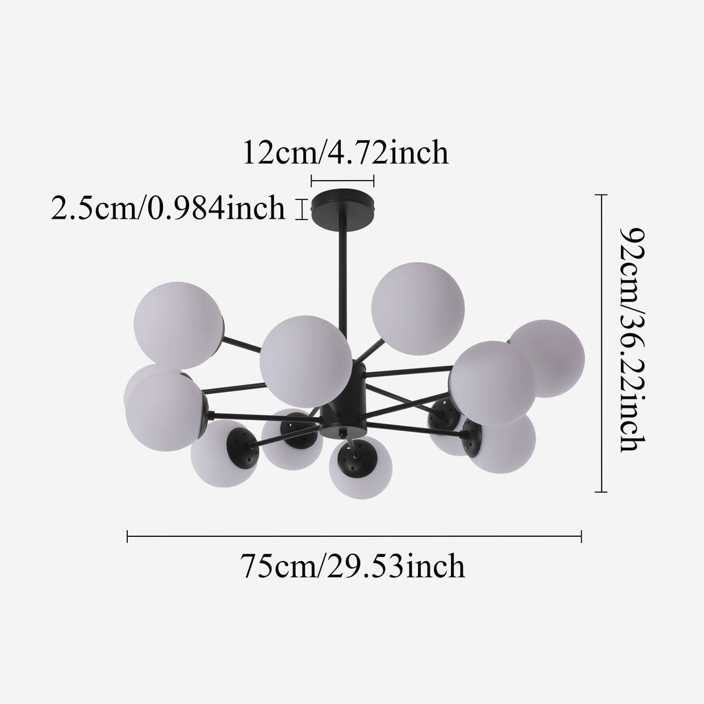 Lightsin Cumulus - Modern Metal Chandelier Tubular Design Chandelier with LED White Shade