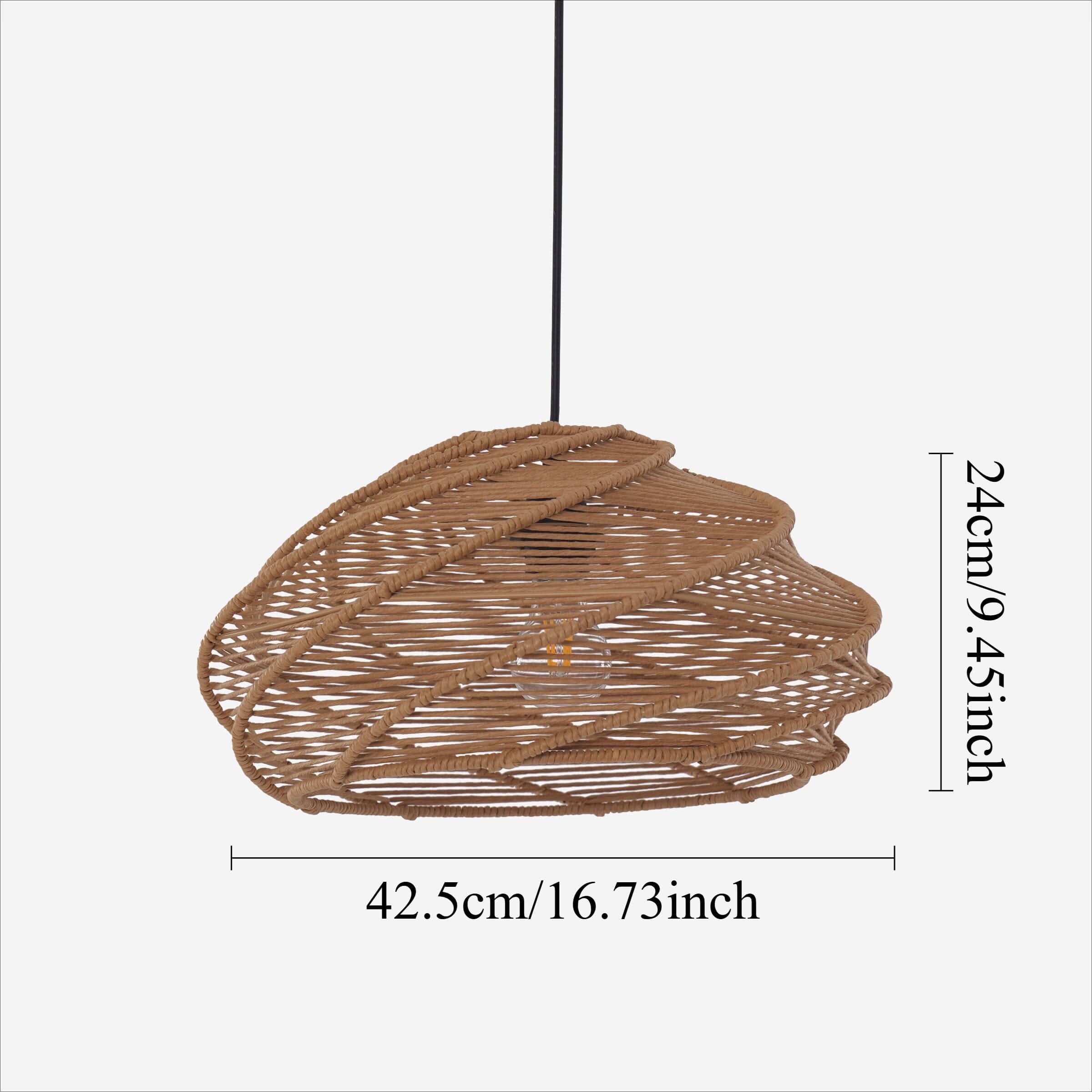 Lightsin Spiral Woven Paper Rope Pendant Light for Kitchen Island & Dining Room