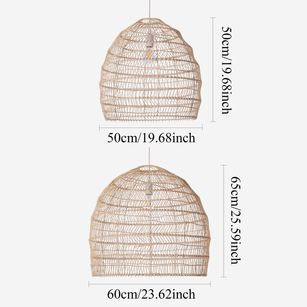 Cella-Lightsin Natural Rattan Pendant Light with Optional Woven Inner Sphere