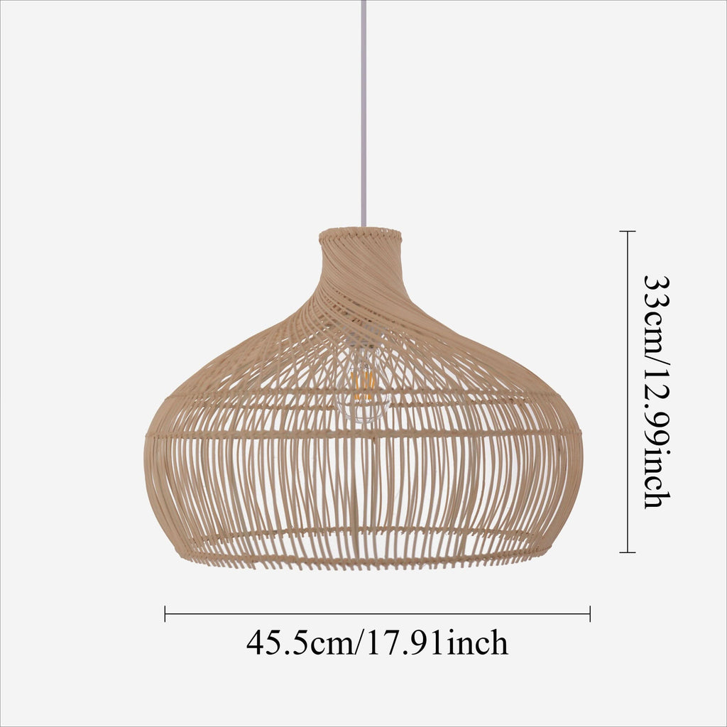 Lightsin Cella-Handwoven Gourd Shaped Rattan Pendant Light