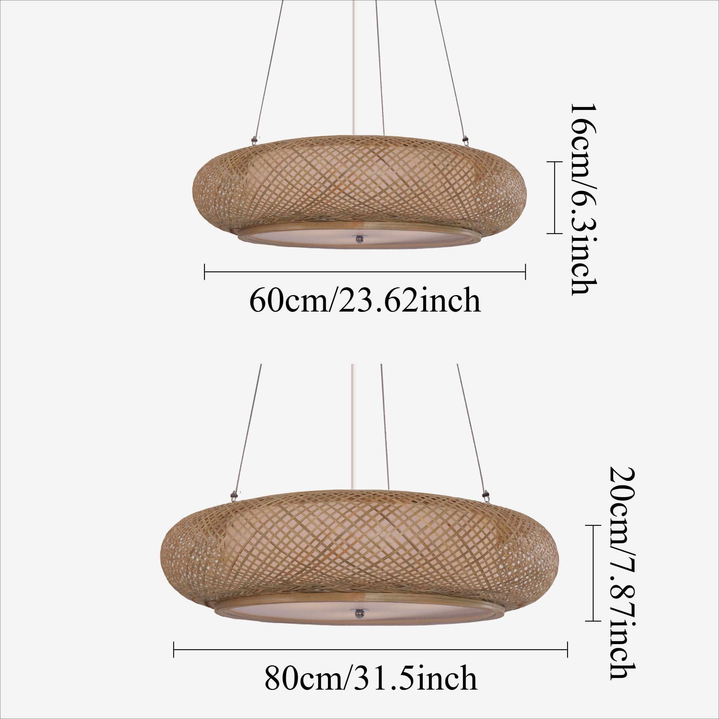 Lightsin Lutta-Handwoven Bamboo Pendant Light for Kitchen Island or Living Room