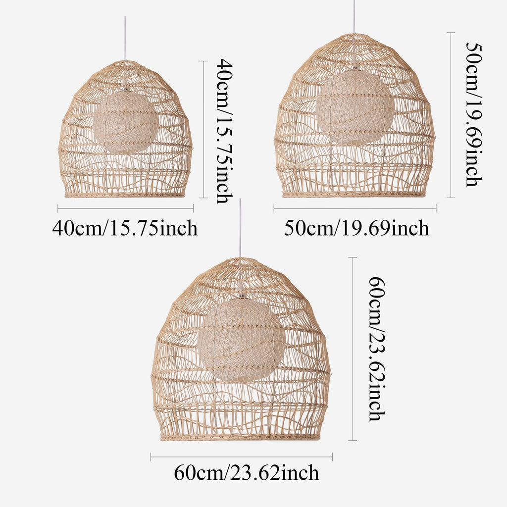 Cella-Lightsin Natural Rattan Pendant Light with Optional Woven Inner Sphere