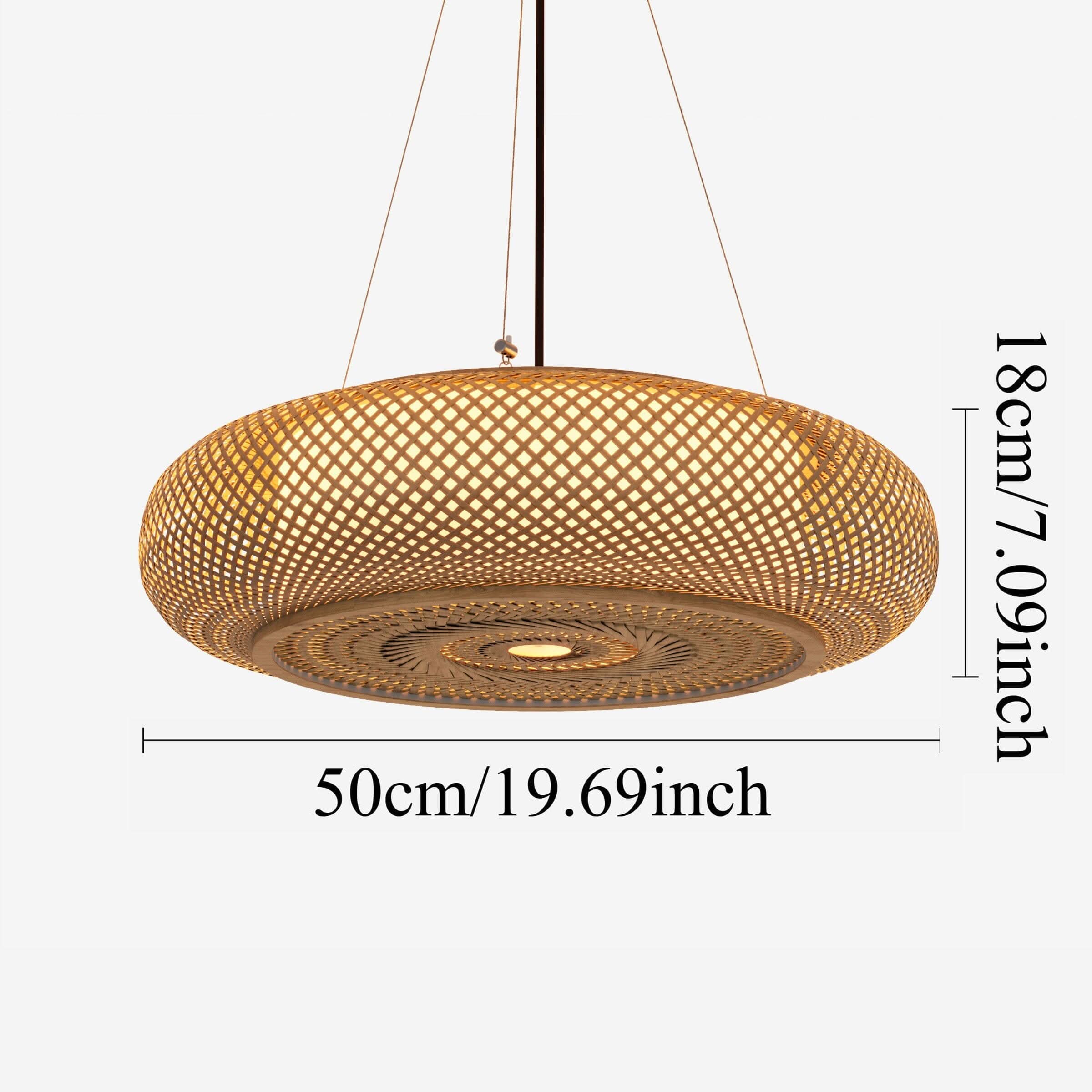 Lightsin Lutta-Handwoven Bamboo Pendant Light for Kitchen Island or Living Room