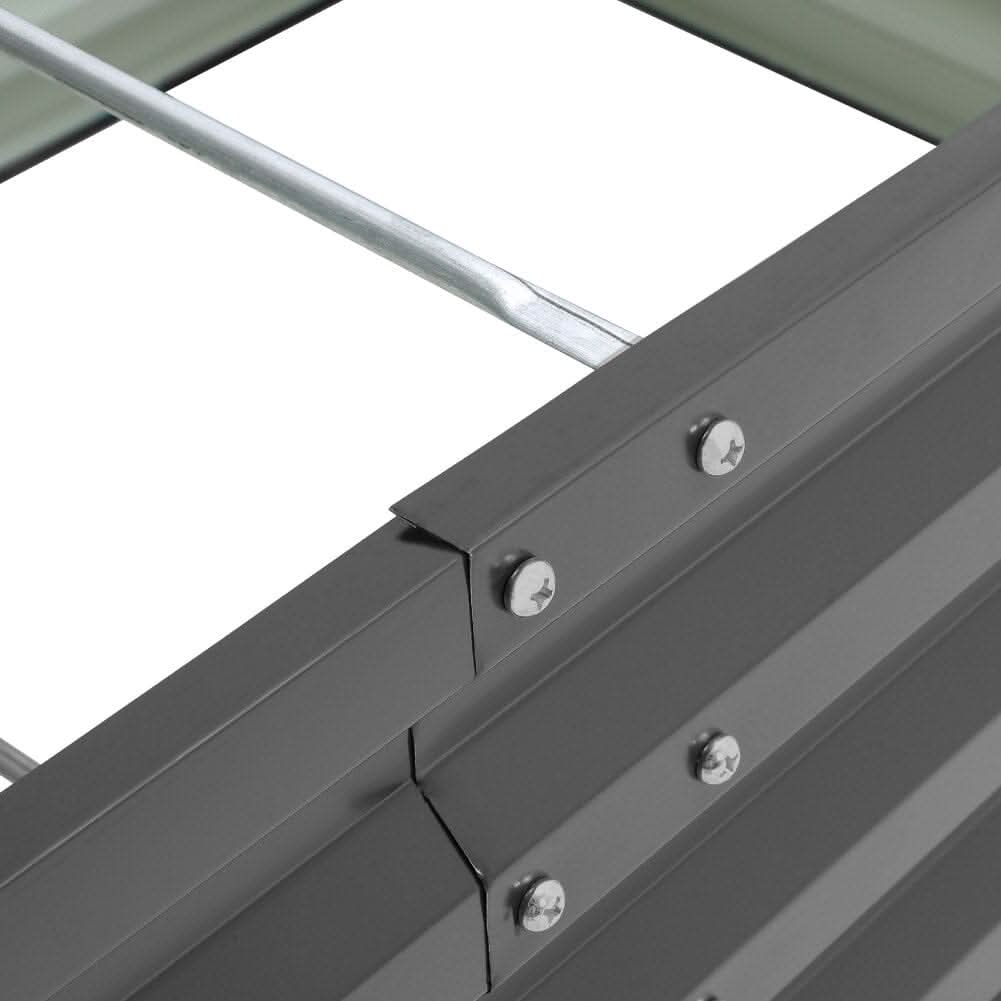 180×90×57cm Charcoal Black Rectangular Raised Garden Bed in Galvanized Steel