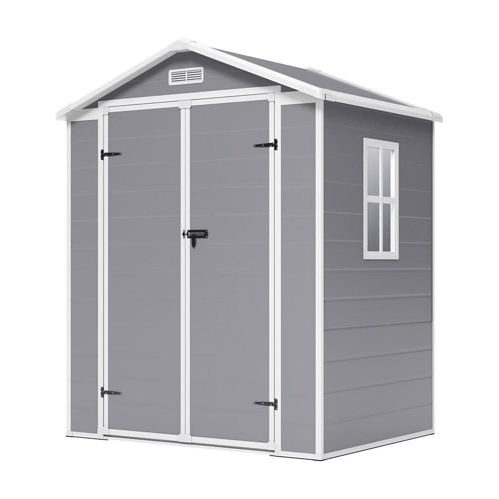 6x4ft Plastic Corrosion-Resistant Garden Storage Shed with Lockable Door