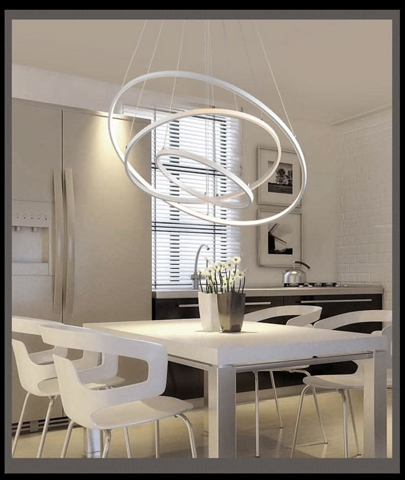 Modern Led Pendant 3 Acrylic Ring Chandelier