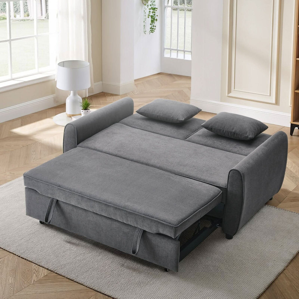 5ft Convertible Sofa Bed Grey Lounger