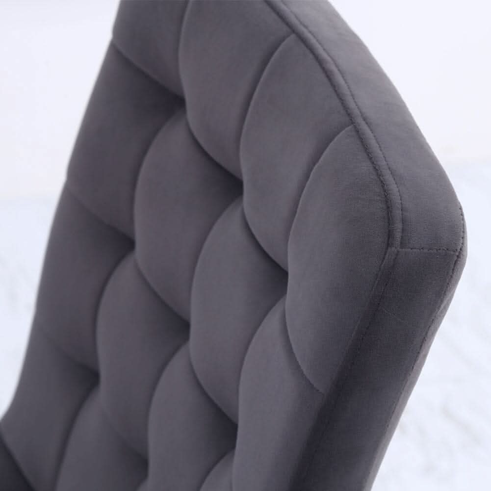 44 cm Height Set of 4 Tufted Modern Armless Dining Chairs with Metal Legs